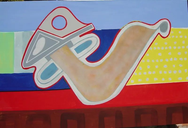 Abstract Form On Red