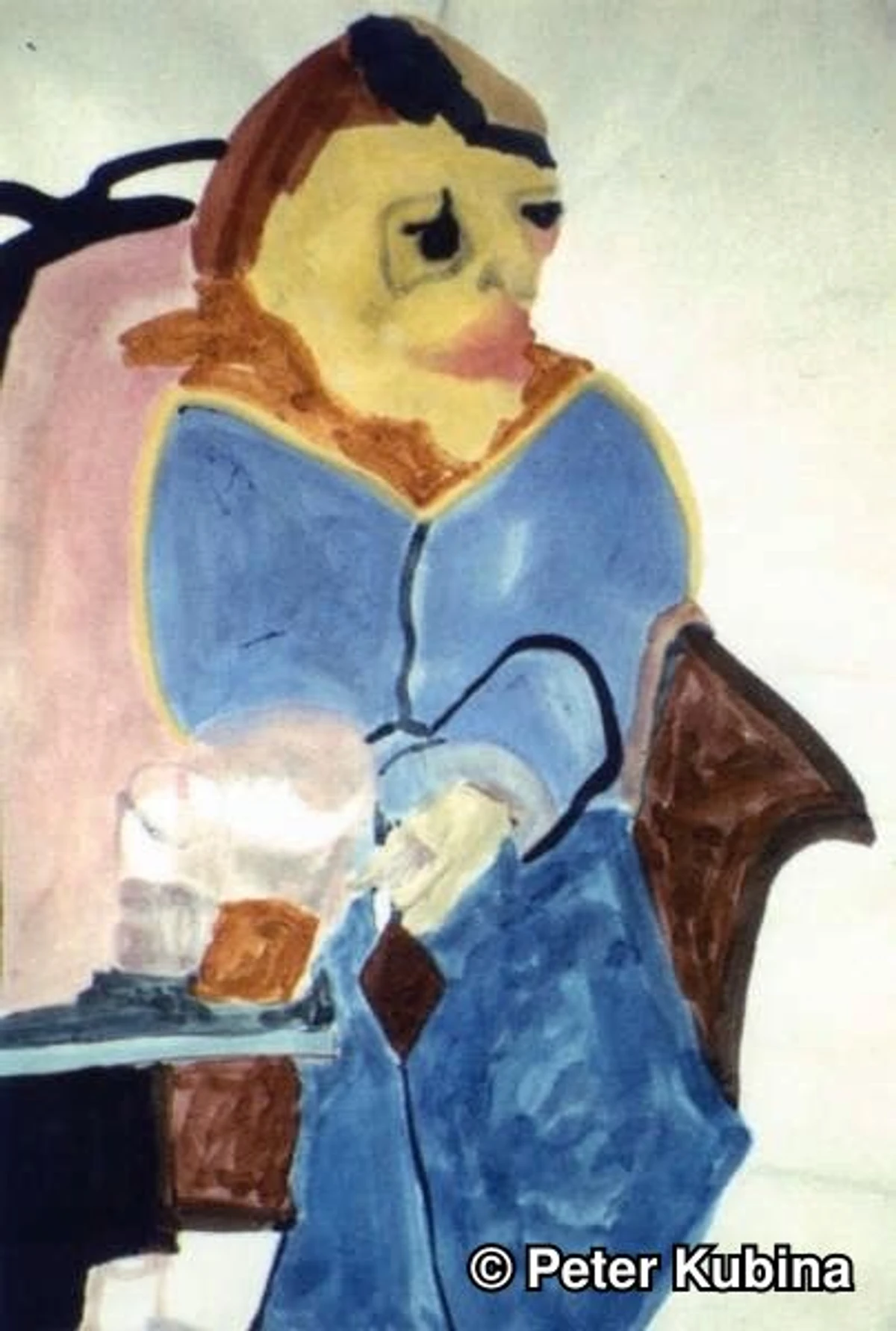 Seated Man In Blue