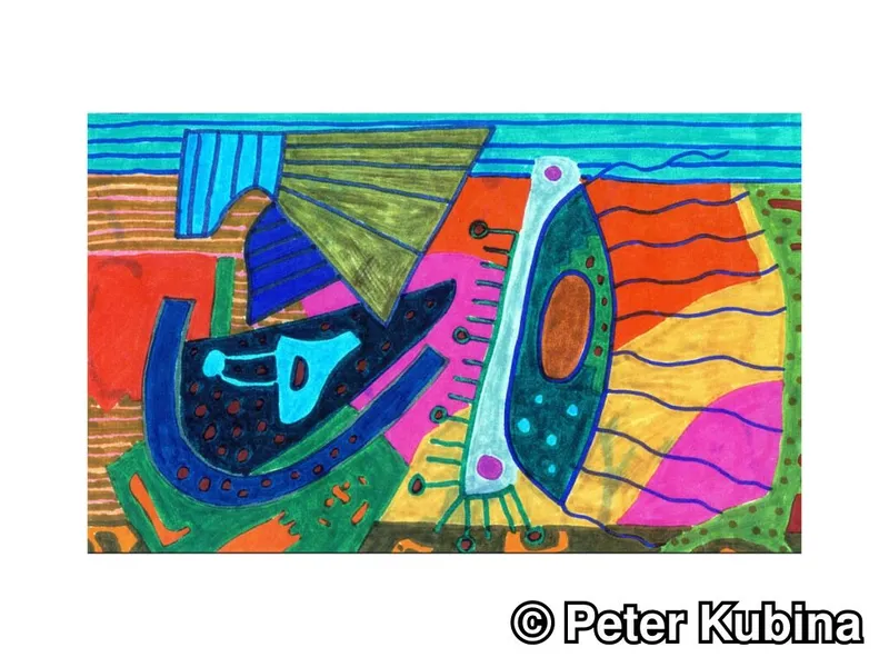 Abstract Blue Form Landscape