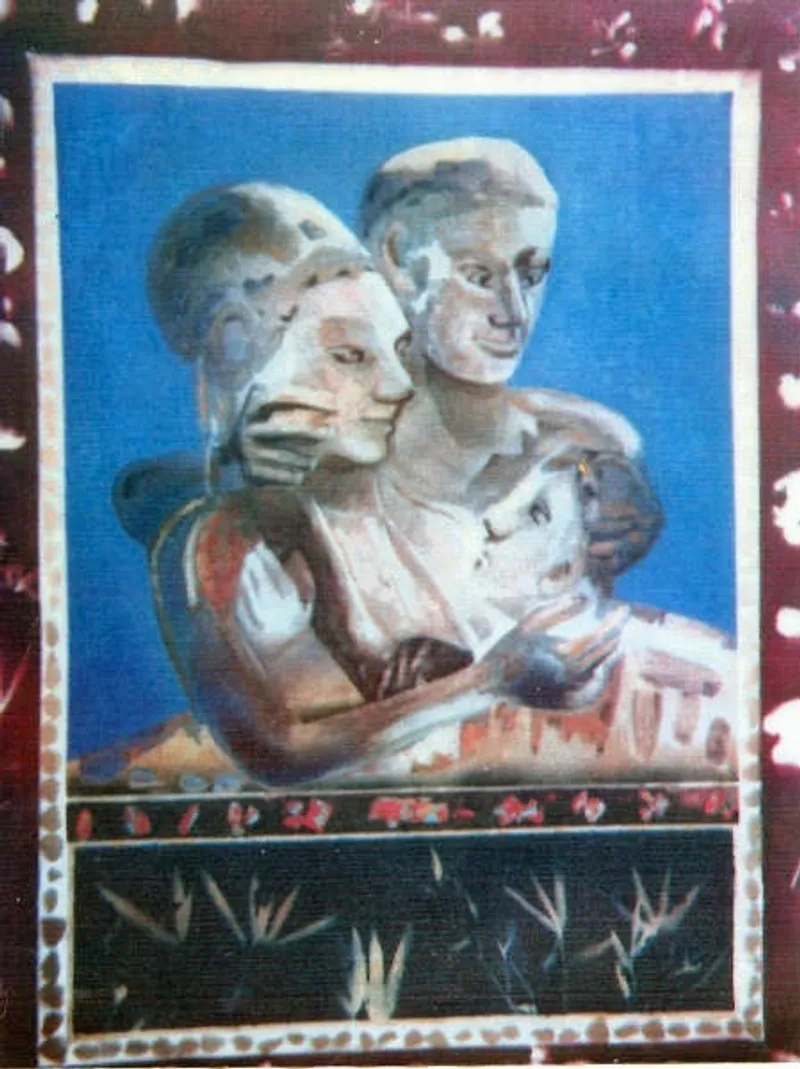 Couple Heads Blue Sky