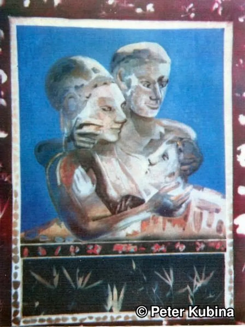 Couple Heads Blue Sky