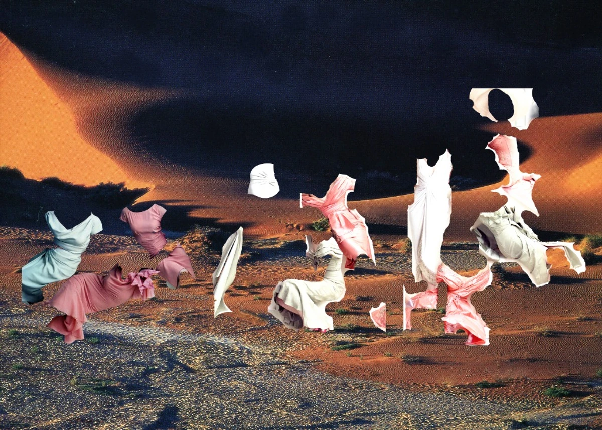 Desert Fabric Collage