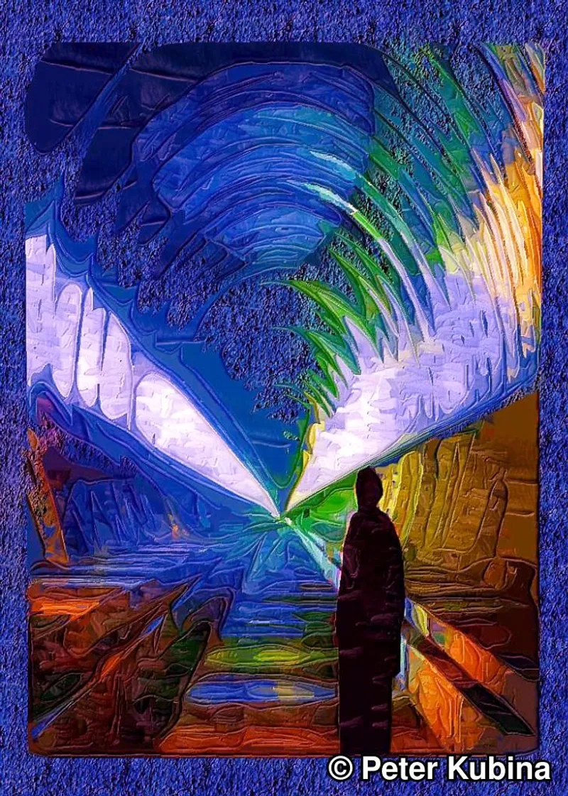 Figure In Blue Tunnel