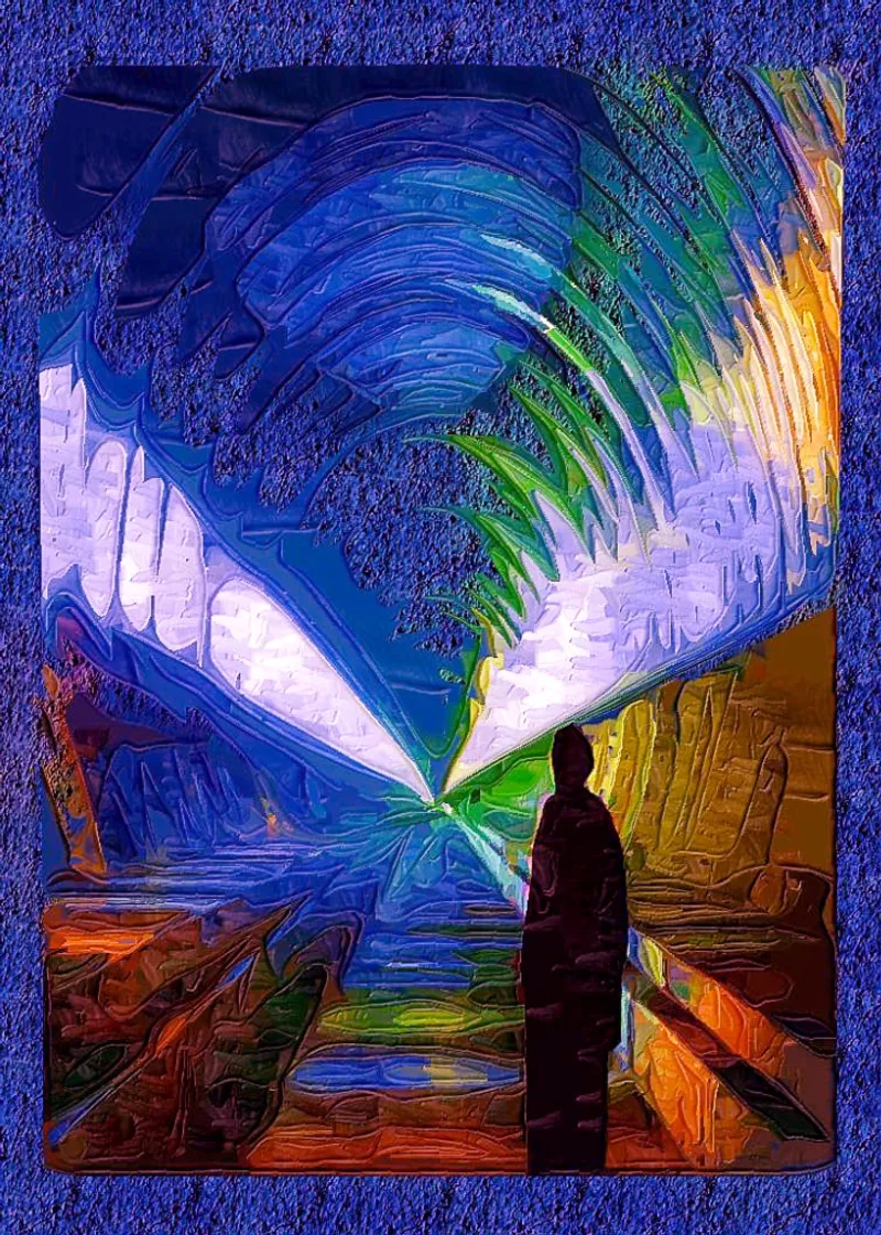 Figure In Blue Tunnel