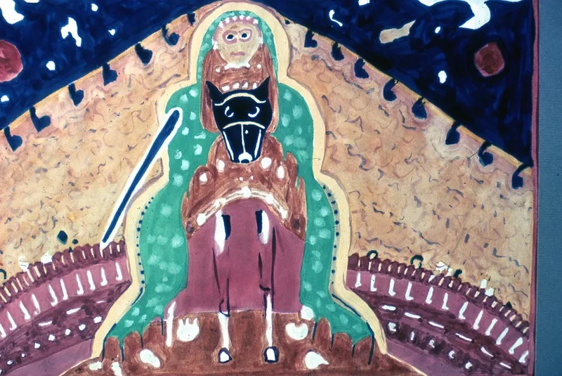 Stylized Figure on Animal