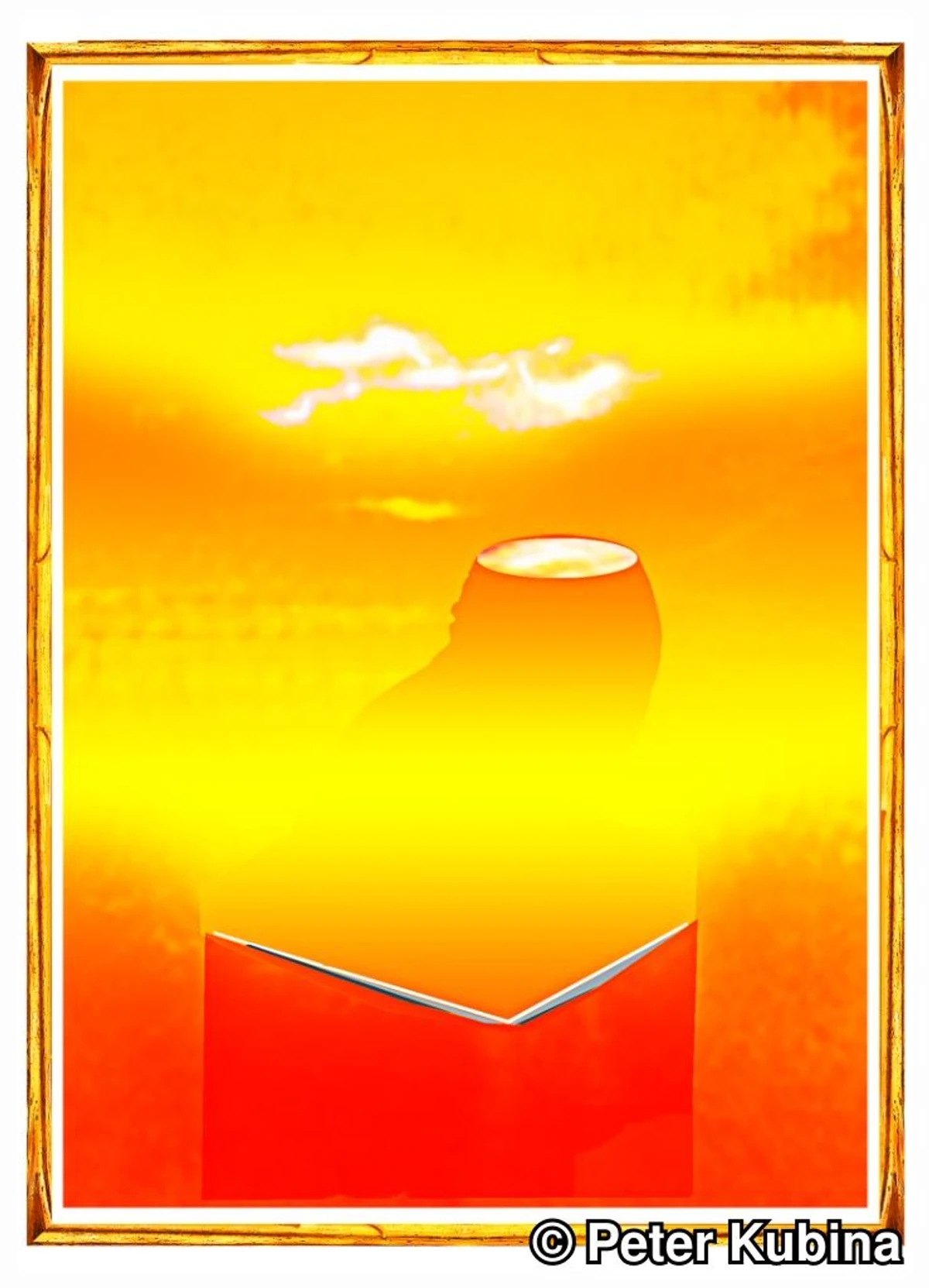 Sunset Geometry Gold Frame